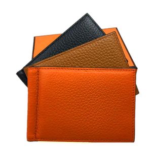 Настоящий кожаный держатель кредитных карт кошелька Fashion Fashion Women Business Id Card Case Sukle Top Caffence Men Slim Swellet с металлическими деньгами Clip234H