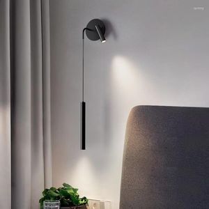 Lâmpada de parede A iluminação de cabeceira do quarto LED moderno pode girar a leitura da sala de estar de estudo