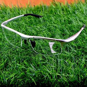 Солнцезащитные очки Al-MG Сплав Спортивные Нежные шарнирные шарнирные серебряные рамки Cool Men Прогрессивные многофокальные ограниченные очки для чтения от 0,75 до 4