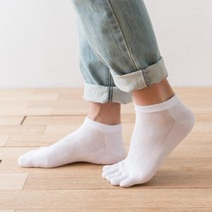 Männer Socken Zehen Männer Fünf Finger Atmungsaktive Baumwolle Mesh Sport Laufen Einfarbig Schwarz Weiß Grau Calcetines Geschenke