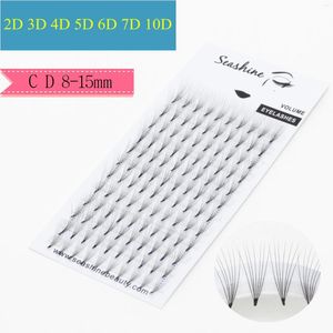 Falska ögonfransar SeaShine Middle Tape 7d 10d Premade Russian Volume Fans Mink Short Stem Lash Pre Made Eyelash Extensions Supplies