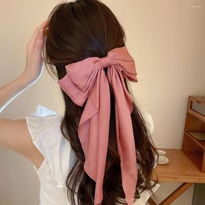 Saç klipleri pembe bowknot saç tokası kadınlar için peri kızlar kumaşlar barrettes günlük başlık zarif düğün aksesuarları takılar