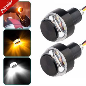 Nuovo 2PCS Moto Manubrio Fine Luci 12 LED Moto Indicatore di Direzione Maniglia Grip Bar Lampeggiatore Lampeggiatore per Moto D'epoca