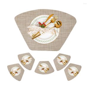 Table Mats Round Fan-shaped Set Modern Minimalist Home Creative Woven Placemat Nordic Tableware Insulation Mat
