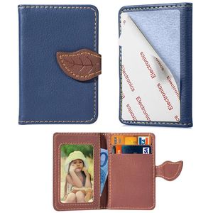 Titolari di carte Borsa portatile unisex Borse per esterni mobili Porta carte di credito Adesivo posteriore Bastone su custodia Portafoglio per telefono alla moda Custodia in pelle PU