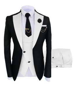 Kostiumy męskie Blazers Homme odzież luksusowy scena imprezowa garnitur męski Groomsmen Regular Fit Tuxedo 3 Peice Set FreetTrousersvest 230512