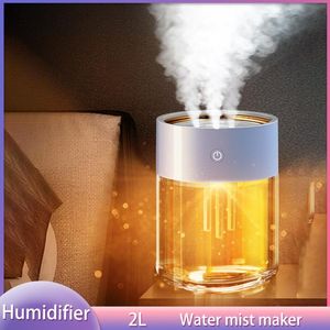 Apparater Xiaomi YouPin Air Firidifier Lukt Distributör Ultrasonic Essential Oil Diffuser LED Lamp Triple Munstycket Tung dimma Mist Maker 2L