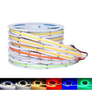 DC12V 24V COB LED -strip Light 10mm 300LED/M Hög densitet Flex LED -tejp Ljus Dimble Fob Linear Rand Red Green Blue 3000K 4000K