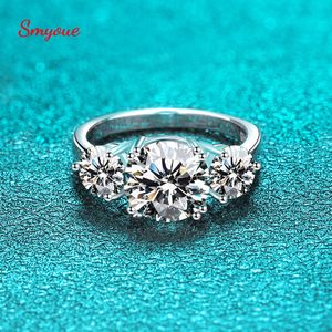 Solitaire Ring Smyoue 4ct 100% Mosonite Women's Diamond Ring 18K Gold Wedding Band Bridal Jewelry S925 Sterling Silver Wholesale GRA 230512