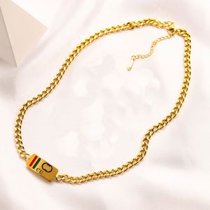 18K Gold Plated Luxury Designer Halsband för kvinnor Märkebokstäver Halsband smycken Tillbehör Högkvalitativ bleknar aldrig 16Style