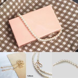 Bag delar Tillbehör 9 Storlekar Sweet Pearl Chain Cute Exquisite Universal Purse Handbag Handle Byte Hook Strap232C