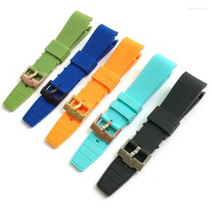 Watch Repair Kits Green Red Blue Rubber Strap Curved End Band Sport 22mm For SKX007 SKX009 Bracelet Parts