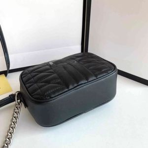 Bolsas de câmera de ombro Handbag feminino fêmea de couro preto