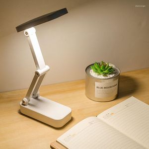 Table Lamps Foldable Lamp Portable Eye Protection Desk USB Rechargeable Dimmable Night Light 3 Color Temperature Supplies