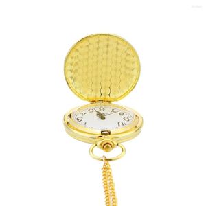 Pocket Watches Watch Vintage Quartz Alloy Number Decoration Gift With Lanyard Gold