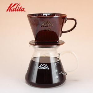 Werkzeuge Japan Kalita handgefertigte Kaffeekanne Set fächerförmiger Tropffilter Glas Sharing Pot Dreiloch-Filtertasse Kaffeefilter