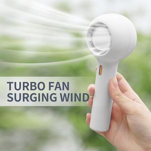 Fans Aroma Hand Håller Fan Turbo Strong Wind Portable USB uppladdningsbar liten luftkonditionering Bladlös ficka Personlig fläkt för utomhus