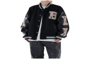 Men039s Jackets Fashion Stylish British 2021 Hip Hop Streetwear Baseball Jacket Партняство B Кожного бомбардировщика Bomber College JA1664173