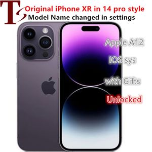 Apple Original iPhoneXR i iPhone 14 Pro Style -telefon olåst med iPhone14 Pro BoxCamera utseende 3G RAM 64GB 128 GB 256 GB ROM -smartphone