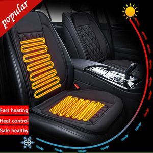 12V Heated Car Seat Cushion with Temperature Control - Winter Electric Heating Pad, Black Warmer Cover for Auto Seats