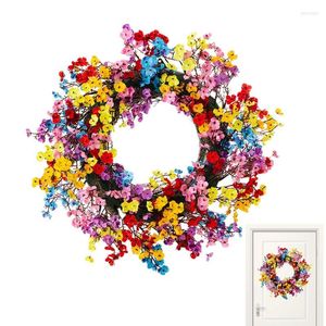 Decorative Flowers Spring Wreath Front Door Colorful Wreaths For And Summer Artificial Garland Wall Window