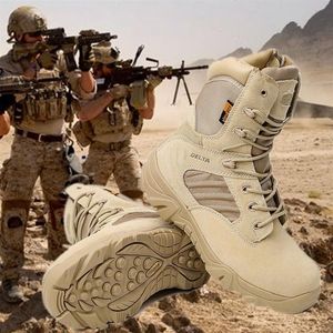 Stivali dell'esercito Stivali tattici con design a cerniera Delta Shoes Black Khaki Military Botas Scarpe da trekking all'aperto Stivali da viaggio281T