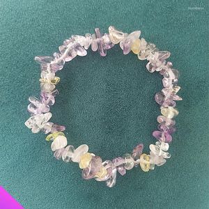 Strand all'ingrosso 10 braccialetti di cristallo giallo viola pietra di energia naturale semipreziosa per gioielli romantici dolci da donna