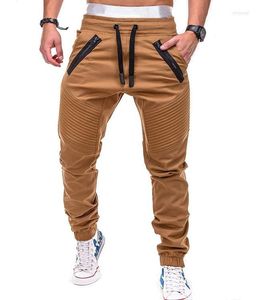 Männer Hosen Männer Casual Frühling 2023 Herbst Herrenmode Seil Elastische Sport Doppel-reißverschluss Leggings Mann Bleistift Hose Weiß schwarz