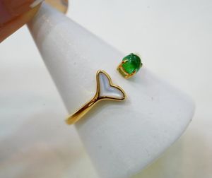 Cluster Rings Solid 18K Gold 0.15ct Whale Tail Nature Emerald Gemstones For Women Fine Jewelry Presents The Six-word Admonition