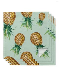 Bordservett 4st tropisk frukt ananas fyrkant 50 cm fest bröllop dekoration tyg kök middag serverar servetter