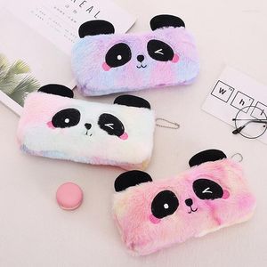 Kawaii Cartoon Cute Panda Plush Pouch Pencil fodral Bag dragkedja stor kapacitet penna skola brevpapper leveranser gåva