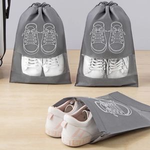 DrawString Shoes förvaringspåsar Icke-vävda resväska Vattentäta stora skor Arrangör Pouchkläder Klassificerade hängande väskor