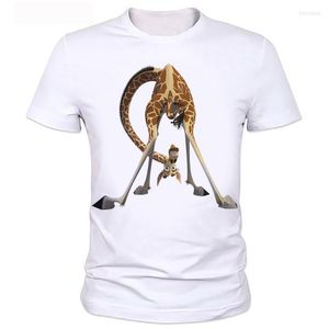 メンズTシャツgiraffe 3dシャツ男性独創性夏のかわいい良い品質ブランドトップアニマルプリントTシャツ93＃