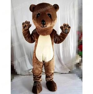 Costumi della mascotte dell'orso bruno di simulazione Vestito da vestito del personaggio dei cartoni animati di alta qualità Vestito da festival all'aperto per feste di compleanno per adulti di Halloween