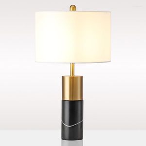 Lampade da tavolo Lampada in marmo Semplice e moderno Soggiorno Camera da letto Led Creative Light Luxury After American El Bedside