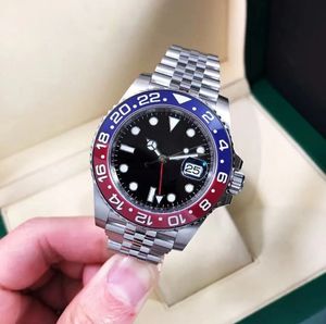 豪華なメンズウォッチセラミックリングオートマチックメカニカルウォッチ40mm GMT 2813ムーブメントラミナスサファイアミラー904Lシルバーブレスレット防水