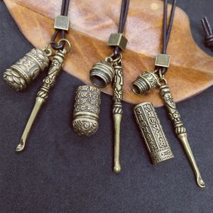 3 Stili Mini cucchiaio Vaso in ottone Accessori Pendenti Collana con medaglione Collana con urna Salva amore Gioielli Bottiglia di pillole Portachiavi Collana