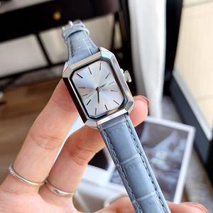 Luksusowe zegarki damskie najlepsze marka projektant prostokąta dama zegarek skórzany pasek 23 mm moda na rękę