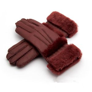 2018 New Women High Quality Leather Gloves女性ウールグローブ品質保証 - 延長260秒