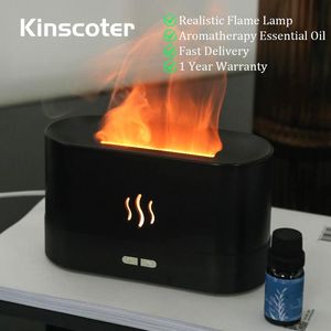 Fans realistiska Flame Air Firidifier Essential Oil Fragrance Diffuser Aromaterapy Sprayer for Sports Yoga Spa