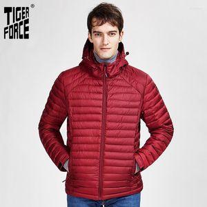 Mäns ner Tiger Force 2023 Casual Men Spring Autumn Jacket High Fashion Hidden Hood Clothes Manlig Ytterkläder Zippers Parkas 50628