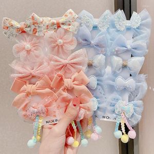 Hair Accessories 10Piece Set Children's Bow Lace Hairpin 2023 Cute Princess Girls Broken Bangs Clip Baby Wholesale