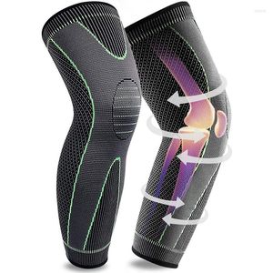 Knee Pads 1 Pair Compression Leg Sleeves With Elastic Straps For Men & Women Extra Long Braces Sleeve Basketball Football