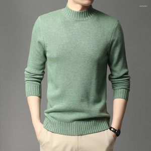 Herrtröjor 2023 Turtleneck Solid Color Sweater Men Thicke Wild Handsome Knit 56005