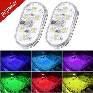 Yeni 2pcs araba mini led iç ruh hali ışığı usb şarj edilebilir manyetik kablosuz dokunmatik hafif çatı okuma hafif araba iç aksesuarları