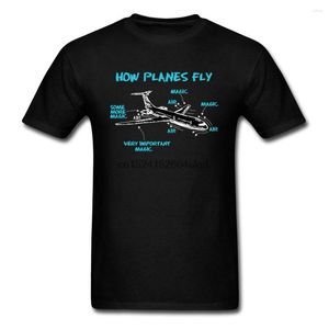 Herren T-Shirts Print Engineer Mechanical How Plane Herren Flugzeug Flugzeug Schematisches Diagramm Muster T-Shirt Vatertag Baumwolle