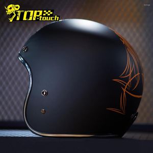 Kaski motocyklowe Kaski jazda wyścigiem wyścigowe 3/4 otwartej twarzy retro skuter motocross Cycling Casco Moto Casque ECE Zatwierdzony