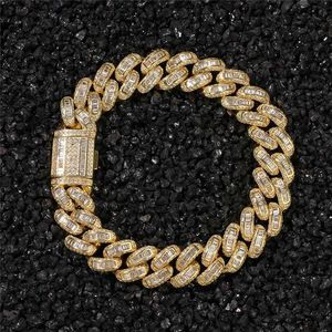 Jóias de Hip Hop de alta qualidade 18K Bracelete de corrente de prata esterlina banhada a ouro para homens para homens Mulheres
