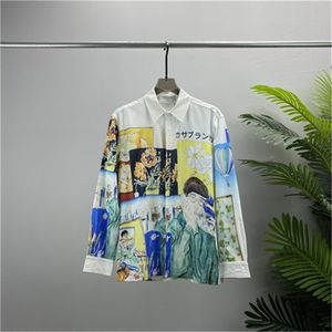 Casablanca 23ss bordtennisklubbskjortor fortune cat stadium långärmad designerskjorta för män#004