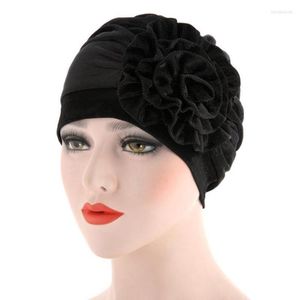 Mützen Beanie/Totenkopfkappen Frauen Weibliche Hüte Schal Krebs Hut Motorhaube Chimio Coton Turban Muslim Rüschen Blume Skullies Applikation #800 Davi22